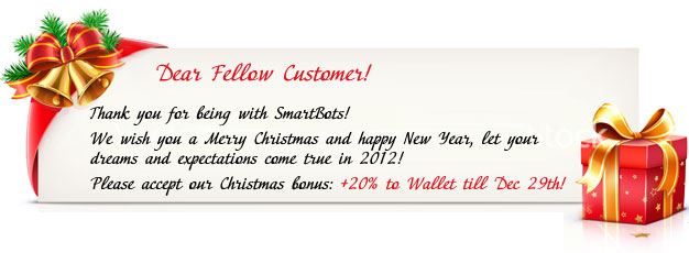 Christmas bonus - 20% to all Wallet fundings